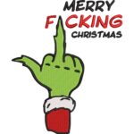 Merry F*cking Christmas Grinch Hand Embroidery - Image 2